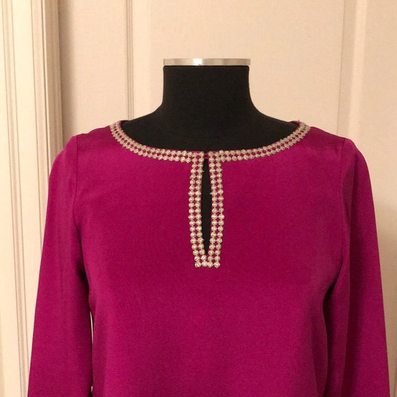 TARA JARMON Fuchsia Silk Dress - Picture 2 of 9